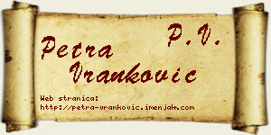 Petra Vranković vizit kartica